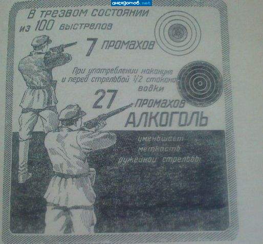 Алкоголь уменьшает меткость ружейной стрельбы, зато увеличивает количество мишеней!
