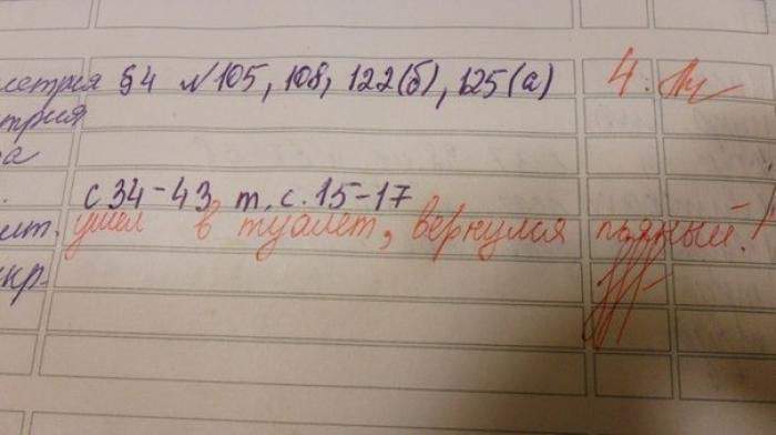 Отметил четверку по геометрии....