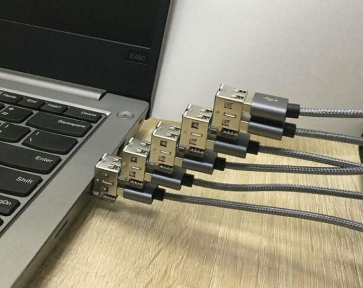 Вместо 1х6 взяли 5х2. Вот только с учетом тока USB порта, с последних шнуров телефон будет заряжаться...