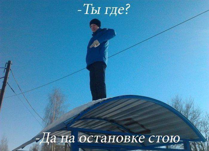 Подобные дебилы и ломают крыши на остановках...