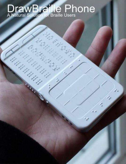 SMS-мобил-телефон с алфавитом, созданный Луизом Брайлем в 1837 году для слепых
